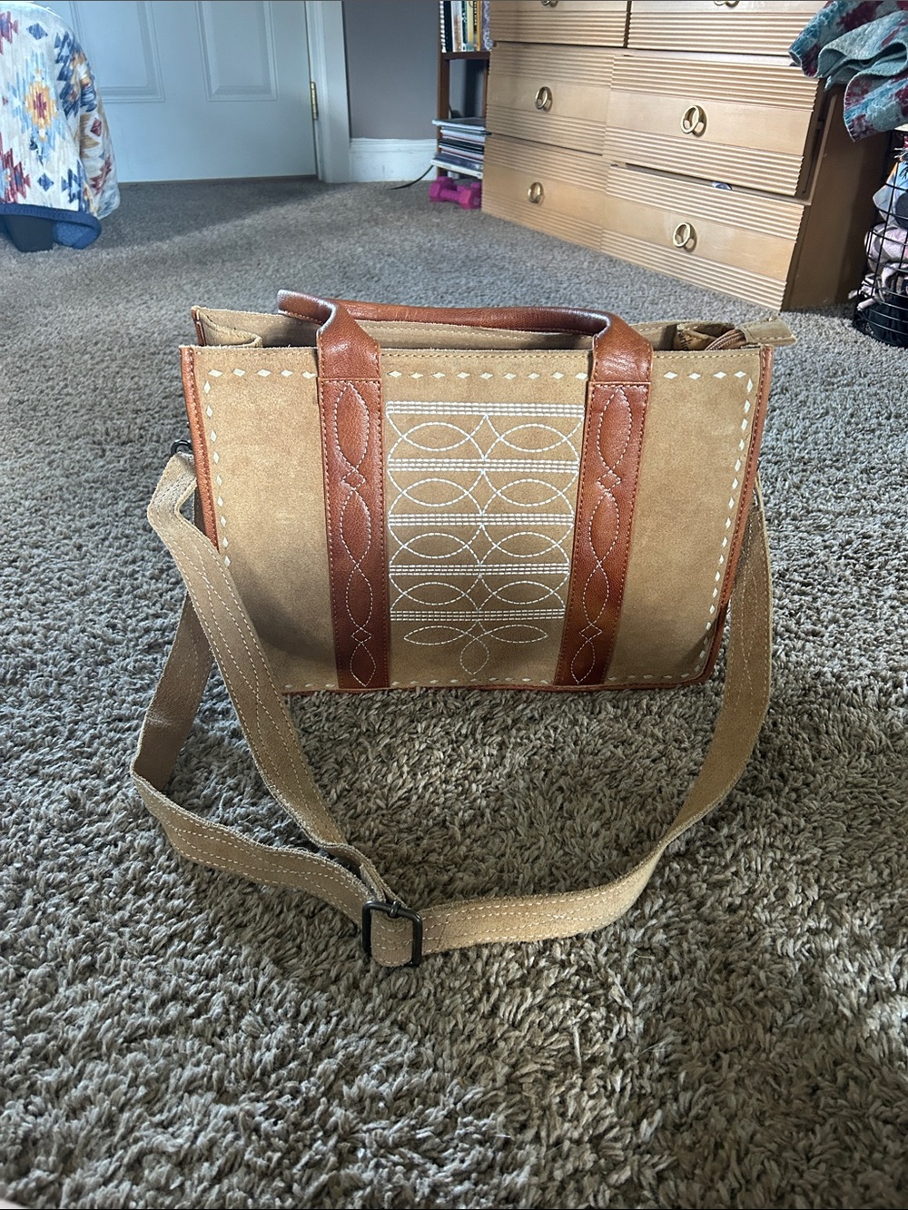 American darling Leather Crossbody Bag - Tan